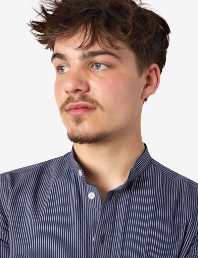 BO Arbeitshemd unisex marine-weiß