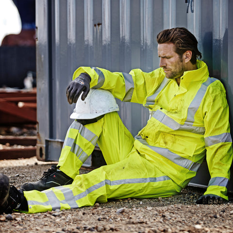 Elka Dry Zone Visible Hi-Vis Regenhose mit vertikalen reflektierenden Streifen