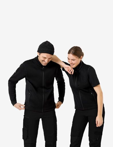 ELSA Strick-Fleece-Weste schwarz