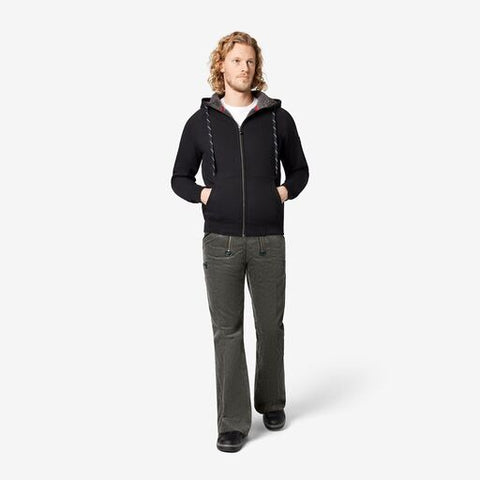 JÖRG Sweater-Jacke mit Kapuze und Webpelz