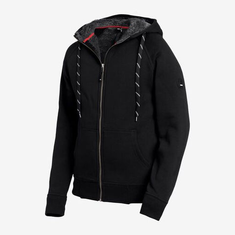 JÖRG Sweater-Jacke mit Kapuze und Webpelz