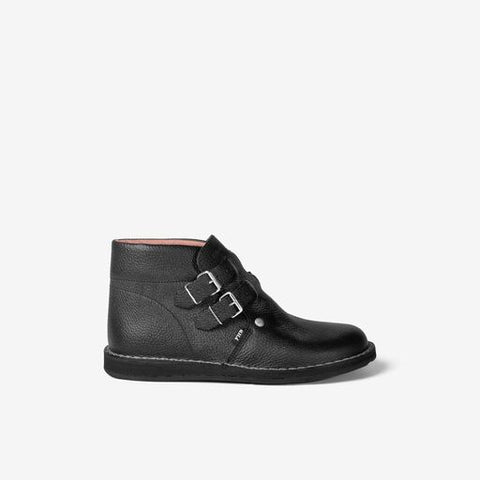 OSKAR Dachdeckerstiefel Autoreifensohle Doppelschnalle schwarz